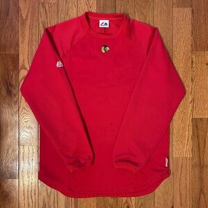 Chicago Blackhawks Majestic Thermal Pullover Size Large